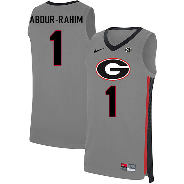 Georgia Bulldogs #1 Jabri Abdur-Rahim College Basketball Jerseys Sale-Gray